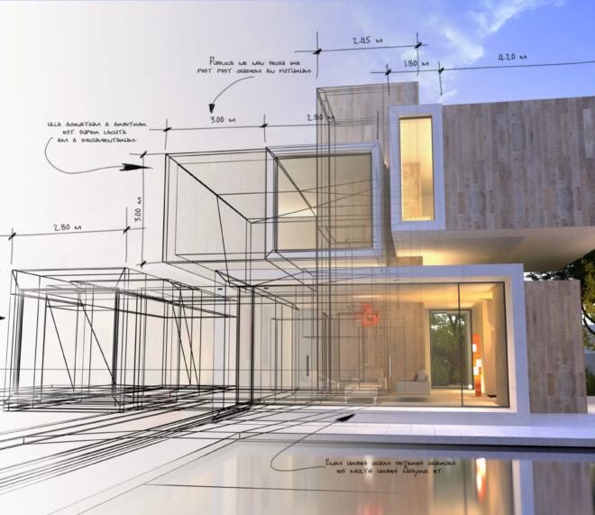 3D rendering of a modern luxurious villa with swimming  pool